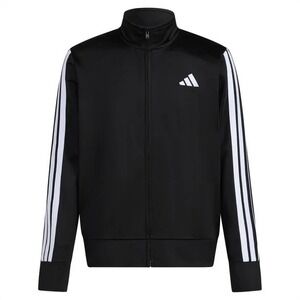 Adidas Boy's Tricot 3 Stripe Full Zip Track Jacket Black Medium (10-12) NWT
